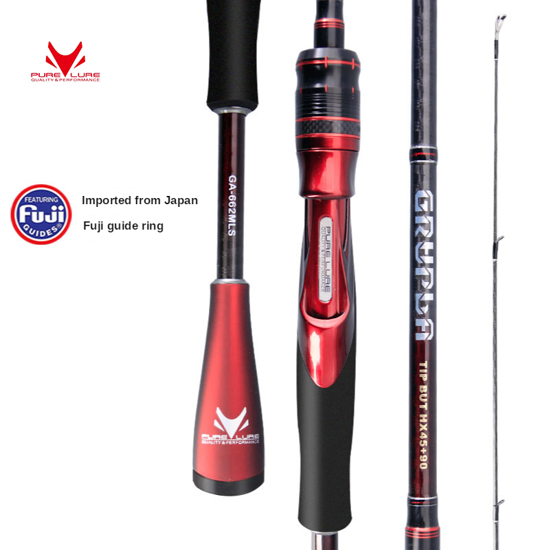 PURELURE Spinning Rod Combo universal ultraligero lanzamiento largo varilla de carbono en FUJI accesorios, más carrete ► Foto 1/5