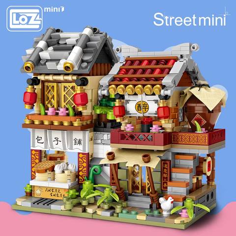 LOZ-Mini bloques de construcción de calle China para niños, Modelo Especial tradicional China, juguetes de ensamblaje para niños, Anime educativo ► Foto 1/6