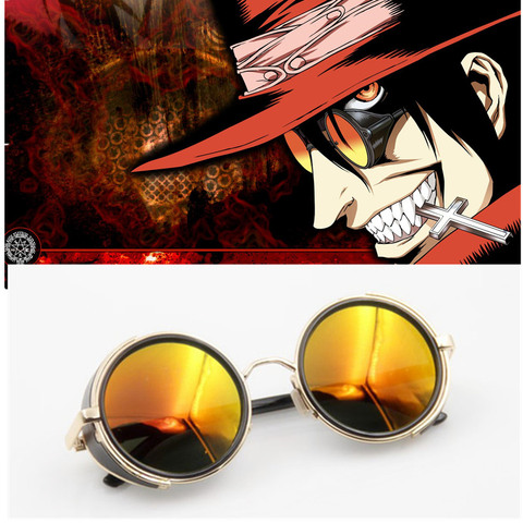 Gafas de sol de Anime HELLSING Alucard para hombres y mujeres, accesorio de cosplay, vampiresa Hunter, color naranja ► Foto 1/4