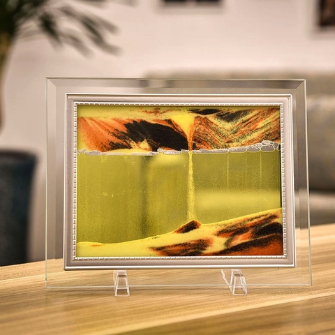 Marco de imagen de arena móvil, pintura de paisaje líquido, foto de cristal, adornos de escritorio, pintura de arena que fluye con visión 3D con marco de fotos ► Foto 1/6