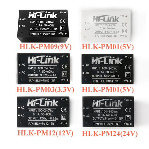 HLK-PM01 HLK-PM03 HLK-PM09 HLK-PM12 de 220V a 3,3 V/5V/9V/12V/24V AC DC Mini Módulo de reducción de fuente de alimentación Buck ► Foto 1/6