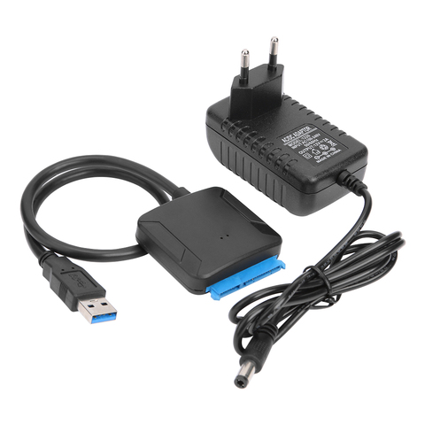 Cable USB 3,0 a SATA 3, adaptador de conversión a USB, compatible con HDD externo SSD de 2,5/3,5 pulgadas, adaptador de disco duro ► Foto 1/6