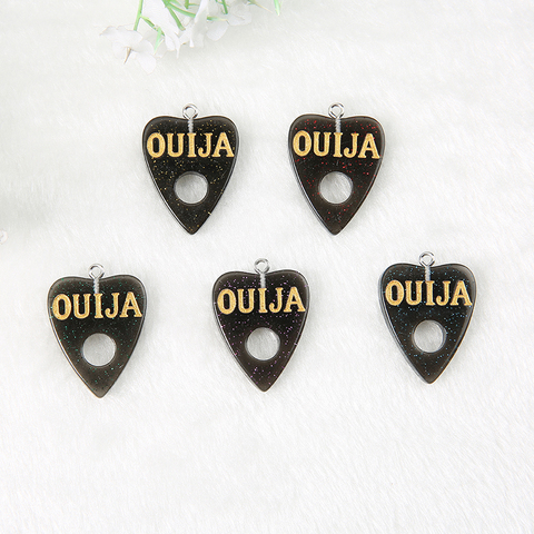 Ouija-Tabla de planchette de 24x28mm, 10 Uds., dijes, cabujones de resina de espalda plana, collar, colgante para bricolaje, decoración, tablero de juego ► Foto 1/4