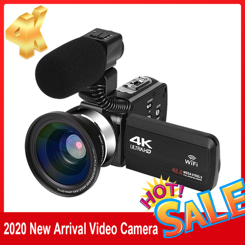 KOMERY-videocámara de 48MP con pantalla táctil, nueva versión, 4K, WiFi, luz de relleno integrada, Vlogging para Youbute ► Foto 1/6