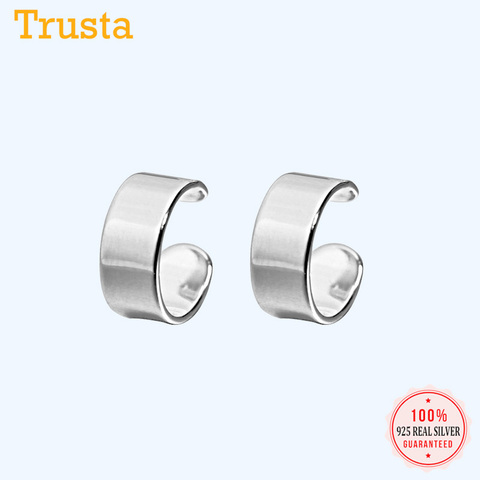 Trusta 100% Plata de Ley 925-pendientes de superficie lisa para mujer y niña, aretes sin pendientes para Piercing, joyería DS1040 ► Foto 1/6