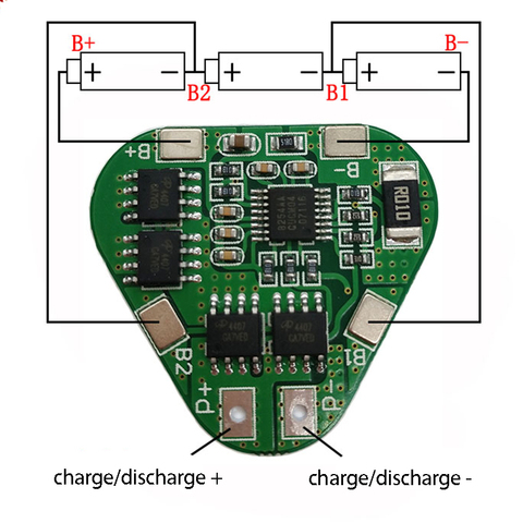 PCB BMS 3S 12V 12V 18650 Placa de protección de batería de litio 11,1 V 12,6 V 8A 18650 soporte 3 Cell Li-Ion BMS PCM PCB ► Foto 1/2