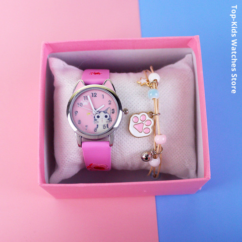 Relojes con diseño de gato y queso para niños y niñas, pulsera analógica de cuarzo, regalo, nuevo ► Foto 1/6