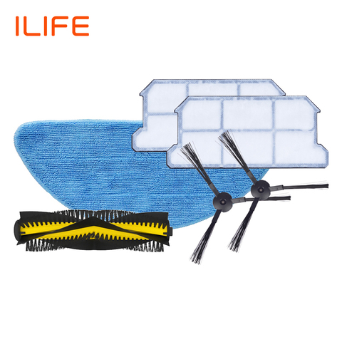 ILIFE V7S Kits Reemplazo de Repuesto Robot Aspiradora Accesorio Cepillo Laterale*2 HEPA Filtro*2 Cepillo Rotativo*1 Mopa*2 ► Foto 1/1