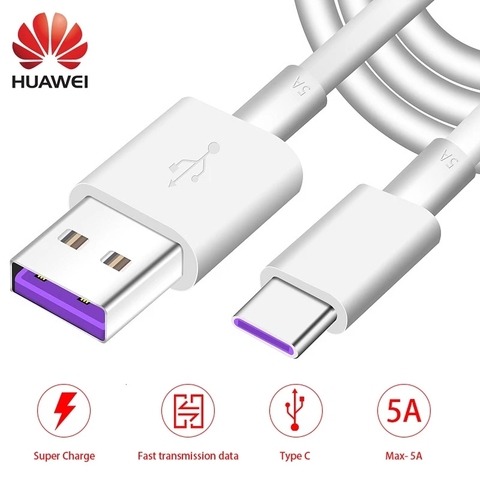 Huawei – Cable USB tipo C original para móvil, Cable USB 3.1 de carga rápida 5A con conector tipo C ► Foto 1/6