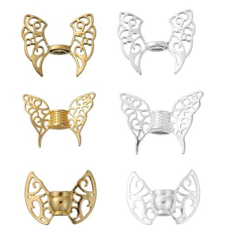 8 temporadas de aleación de Zinc de perlas de espaciador de la mariposa de oro/Color plata ala hueco hecho a mano DIY hacer pulseras de 2-3 uds ► Foto 1/6