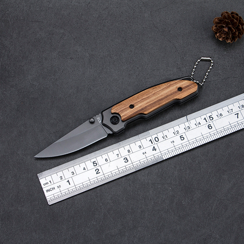 Cuchillo de bolsillo plegable de 5,91 pulgadas, navaja táctica de supervivencia para exteriores, mango de madera, autodefensa, cuchillos de caza para acampar, EDC, multiherramientas ► Foto 1/6