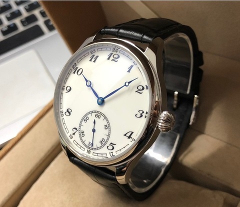 Nueva moda de 44mm logotipo esmalte blanco dial de Asia 6498 17 joyas, movimiento mecánico de los hombres relojes GR47-20 ► Foto 1/6