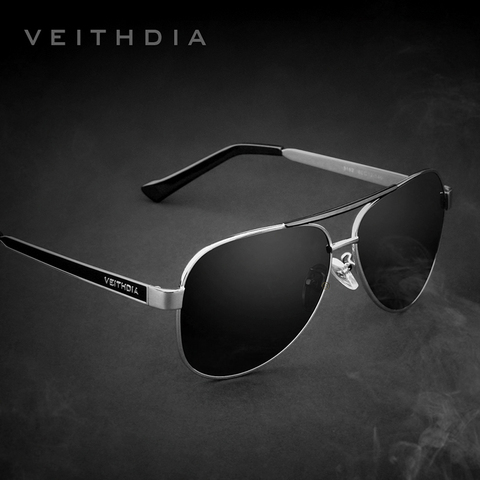 VEITHDIA-gafas de sol de acero inoxidable para hombre, lentes polarizadas verdes, accesorios, 3152 ► Foto 1/6