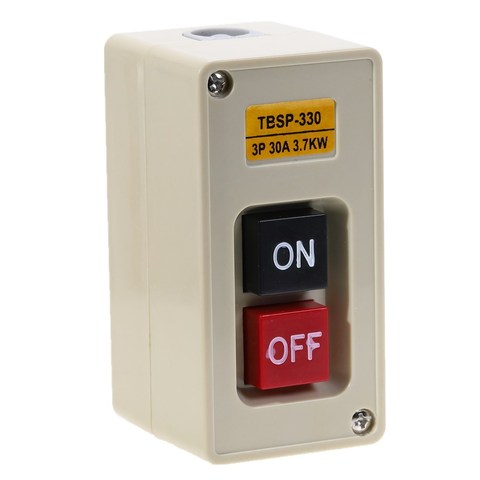 TBSP-330-Panel de interruptor de encendido y apagado, botón de encendido de plástico, 3 fases, 3,7 kW, 30A ► Foto 1/6