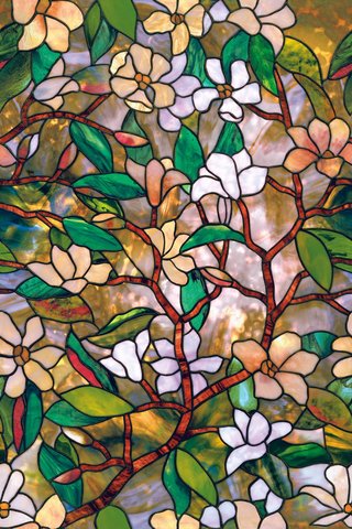 Magnolia-Película de ventana con Control de calor, Protección de Privacidad, reutilizable, extraíble, para decoración del hogar ► Foto 1/6