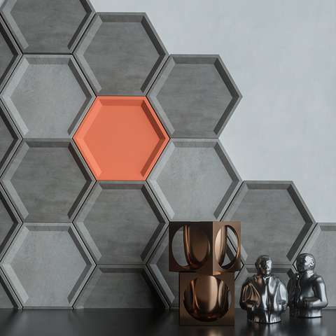 Molde Hexagonal de silicona para ladrillo de pared de hormigón, bandeja de cemento, molde para decoración del hogar, placas de yeso ► Foto 1/6