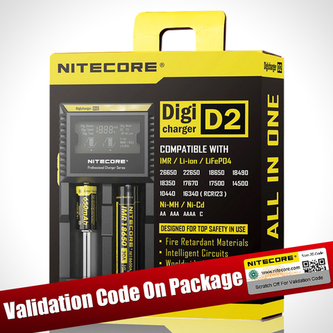 100%-cargador de batería Nitecore D2, Original, pantalla LCD, Nitecore, para 26650, 18650, 18350, 16340, 14500, 10440 ► Foto 1/5