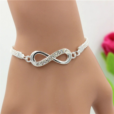 Pulsera Infinity para mujer, joyería con diamantes de imitación ► Foto 1/6