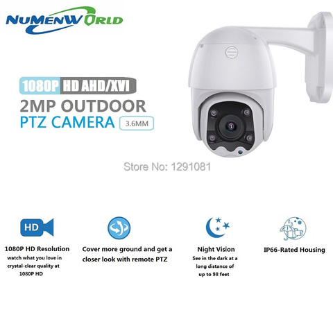 Cámara de seguridad PTZ HD1080p AHD para interior y exterior, videocámara de vigilancia CCTV ABS con visión nocturna de 65 pies para DVR AHD ► Foto 1/6