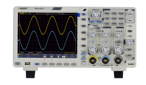 Owon-osciloscopio Digital SDS1202 + ancho de banda, 200MHz, 2 + 1 canales (externos), 1GSa/s, 8 '', LCD, TFT, 800x600, medidor de alcance con almacenamiento USB ► Foto 1/6