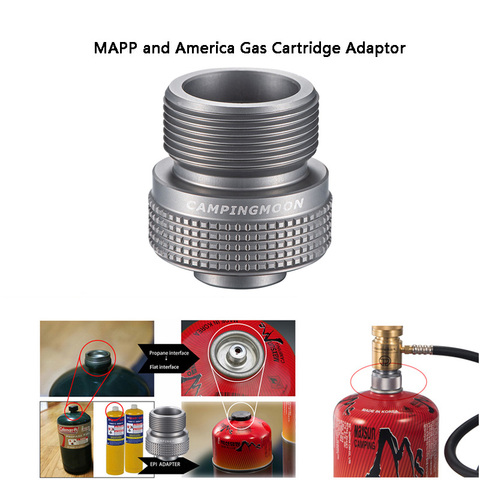 Adaptador de aleación de aluminio para acampada al aire libre, cilindro de Gas MAPP América, Cartucho de transferencia, Conector de estufa de Gas ► Foto 1/5