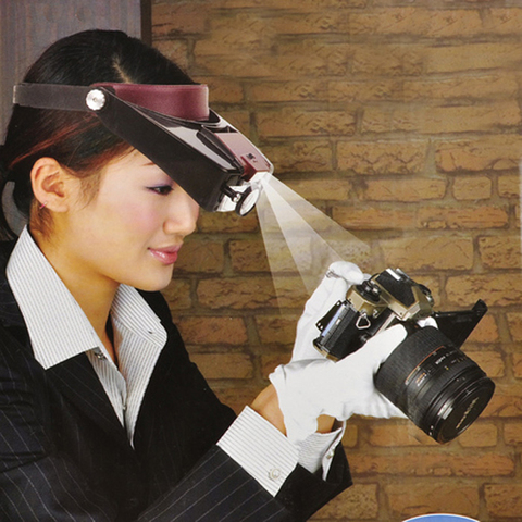 Gafas de lectura para mujer, banda para la cabeza con luces Led, Lupa ► Foto 1/6