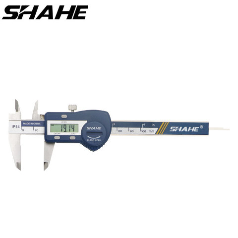 SHAHE-calibrador Digital Vernier electrónico de acero inoxidable, herramienta de medición de micrómetro, resistente al agua, IP54, 100mm, 0,01mm ► Foto 1/6
