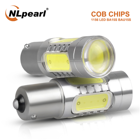 NLpearl 2x lámpara de señal 1156 LED BA15S P21W BAU15S PY21W Luz de señal de giro automática 12V COB 1157 BAY15D P21/5W luces LED de freno ► Foto 1/6