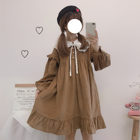 Vestido de Otoño de Lolita, vestido de fiesta de té, estilo japonés, Kawaii, cuello marinero, diario, gótico, Lolita ► Foto 1/5