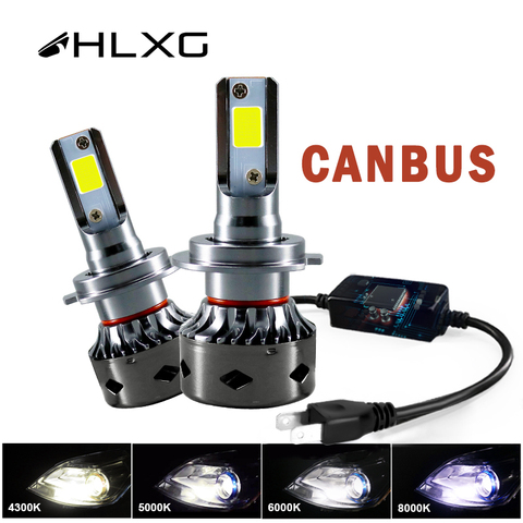 HLXG CANBUS h7 led Mini H4 12V lampada 9005 HB3 9006 HB4 lámpara 12000LM luz linterna del coche de H11 H1 H8 H9 6000K bombilla ► Foto 1/6