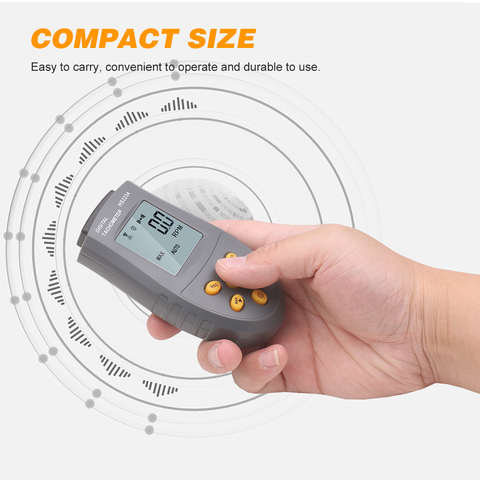 Tacómetro láser Digital portátil con velocímetro, tacómetro de medición Manual/automática con pantalla LCD, HS2234 ► Foto 1/6