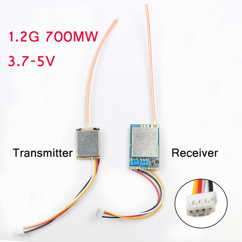 Transmisor de transmisión inalámbrica de 1,2G y 700MW, Kit receptor de señal de antena de 8 canales, FPV, 3,7-5V, piezas de Audio y vídeo para Dron RC ► Foto 1/6