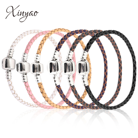 Xinyao 12 colores 16-20cm pulsera de cuero para mujer con cuentas de encanto originales con diseño de marca de bricolaje Envío Directo ► Foto 1/6