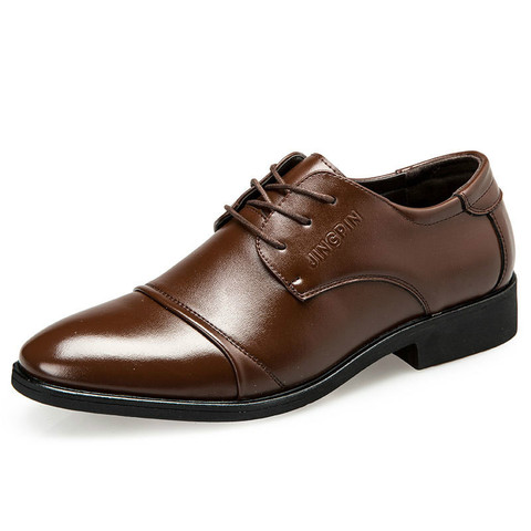 2022 de los hombres británicos Slip en división de punta de cuero Zapatos de vestir de los hombres de negocios Oxfords de boda zapatos formales para hombre tamaño 38-48 ► Foto 1/6