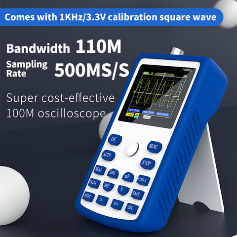 Osciloscopio Digital profesional FNIRSI-1C15, frecuencia de muestreo de 500 MS/s, 110MHz, ancho de banda analógico, soporte de almacenamiento en forma de onda ► Foto 1/6