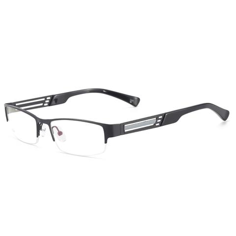 Gafas de Metal de media llanta para hombre, lentes ópticas rectangulares, montura para lente graduada ► Foto 1/6