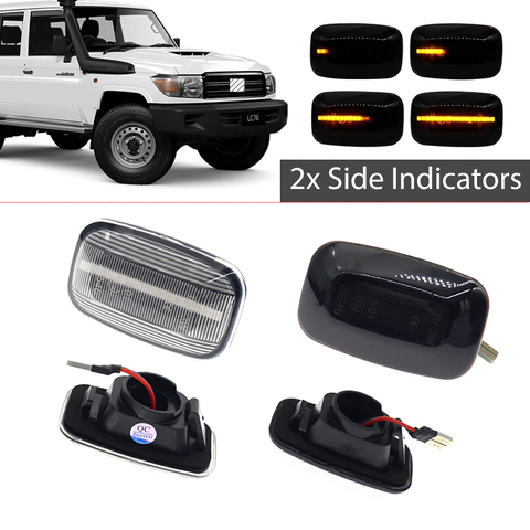 2 uds fluye Led indicador lateral Indicador de luces intermitentes intermitente para Toyota Land Cruiser Landcruiser 70 80 de la serie 100 ► Foto 1/6