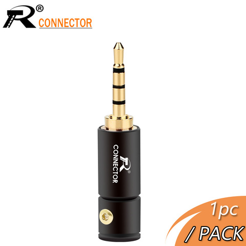 Conector de Audio Jack de 2,5mm, Conector de auriculares chapado en oro de 4 polos con tubo de aluminio y cerraduras de tornillo, embalaje gratis, 1 ud. ► Foto 1/6