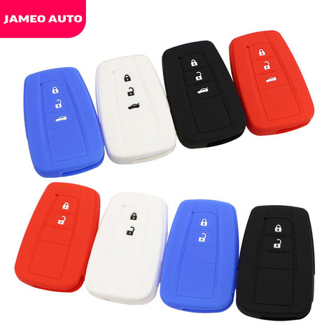 Jameo Auto coche de silicona funda de cobertura de mando a distancia para Toyota CHR C-HR Camry Prius Prado Rav4 2016-2022/2/3/4 botones remoto sin llave ► Foto 1/6