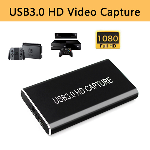 USB Tarjeta de captura de vídeo Grabber HD a tipo-C/USB 3,0 de 1080P 60fps juego adaptador con HDMI salida para Windows Linux Os X ► Foto 1/6