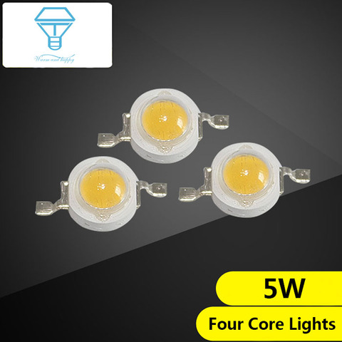 5W cuatro núcleos luces LED de alta potencia lámpara de grano de cobre puro Stent para DIY linterna lámpara de grano de planta lámpara de prueba de cuentas Chip de grano ► Foto 1/6