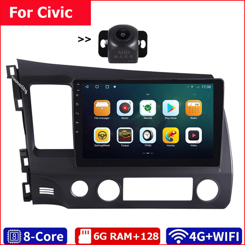 6G Ram + 128G Rom/Wifi + 4G/2Din auto Radio estéreo de Audio tableta Android 10 Gps BT reproductor de Video USB para Honda Civic 4d 2006-2011 ► Foto 1/6