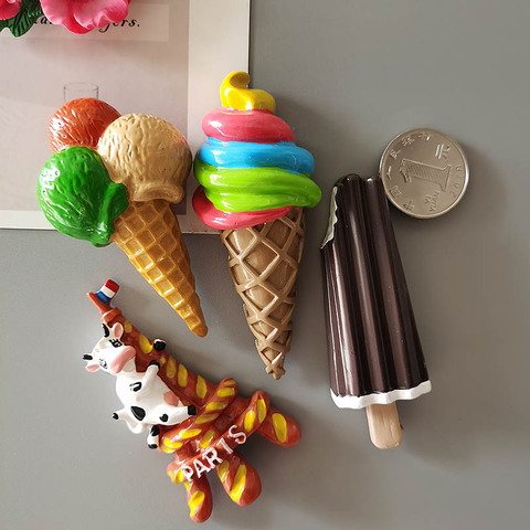 Cono de comida de imitación 3D, helado, imán para el refrigerador de resina, personalizado, venta al por mayor ► Foto 1/6