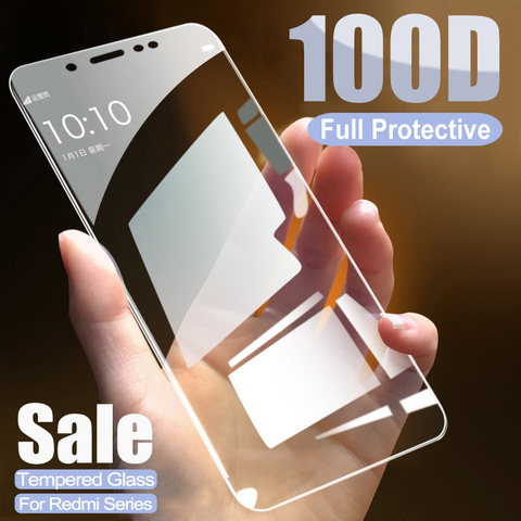 Protector de cristal templado 100D para Xiaomi Redmi Note 5, 5A, 6 Pro, Redmi 5 Plus, 6, 6A, 7A, S2 Go, película protectora de pantalla ► Foto 1/6