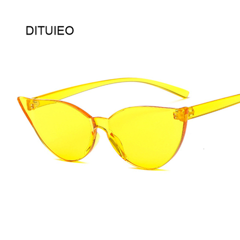 Gafas De Sol De moda para mujer, lentes De Sol femeninos De color rojo y amarillo, gafas De Sol tipo Ojo De gato, UV400 ► Foto 1/6