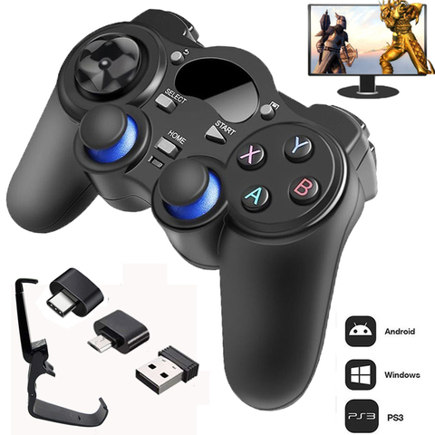 Mando de juego 2,4G Joystick inalámbrico Android con conversor OTG para PS3/Smart Phone para Tablet PC Dispositivo de TV inteligente ► Foto 1/6