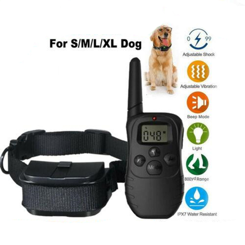 Collar de entrenamiento antiladridos para perros, con pantalla LCD, Control de golpes, resistente al agua, equipo de entrenamiento para dejar de ladrar, 998D-1, 300M ► Foto 1/6