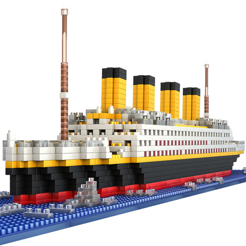 2022 Titanic 1860 Uds nave 3d Mini Diy juguete de bloques de construcción barco Titanic modelo educativo de regalo de cumpleaños para los niños ► Foto 1/6