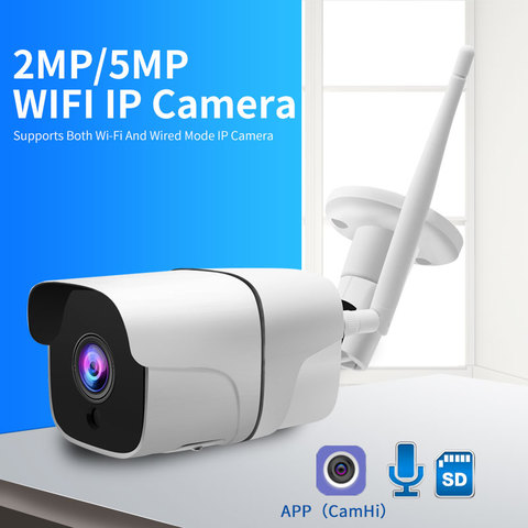 CamHi 5MP Cámara cámara IP WIFI inalámbrica al aire libre de Metal completo impermeable cámara de seguridad tipo bala ONVIF 2-Audio noche Visión 20M ► Foto 1/5