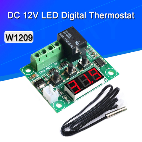12V Digital de temperatura termostato Sensor controlador de temperatura interruptor de relé-50-110C W1209 ► Foto 1/4